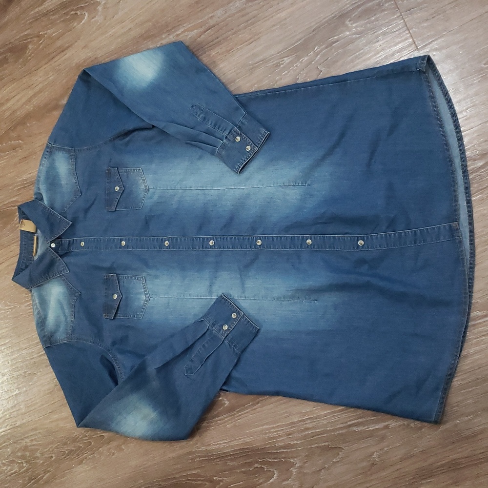 (XXL) Wrangler Western Dress Country Farmhouse Rodeo Casual Cowgirl Modest